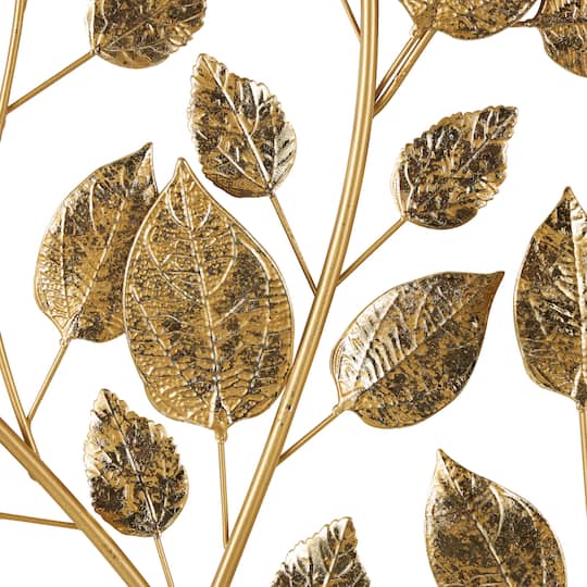 33" Gold Metal Leaf Metallic Wall Décor
